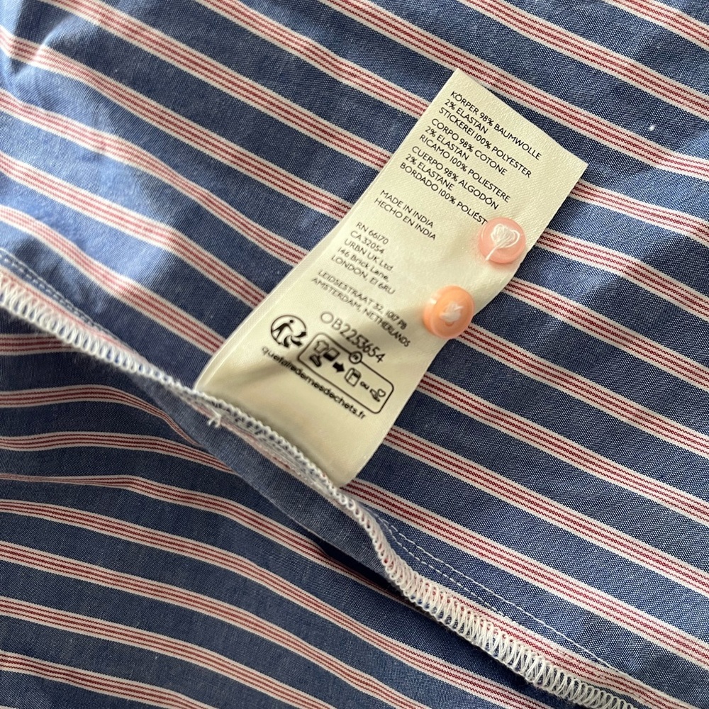 Maeve Blue & Pink Striped Button-Down Shirt - Picture 11 of 11